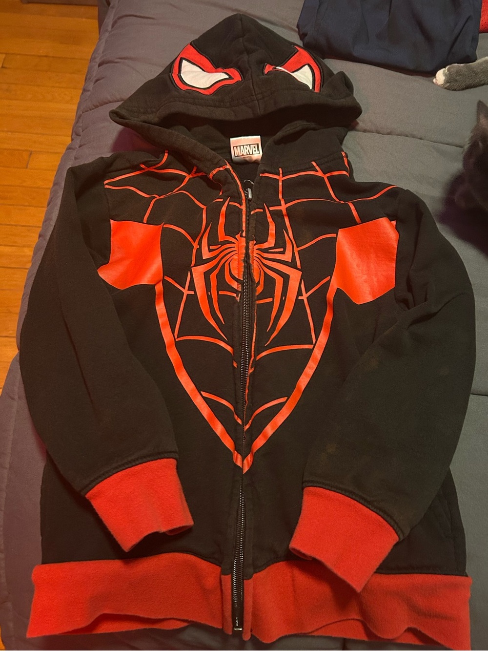Marvel Black and Red Spider Emblem Zip Hoodie